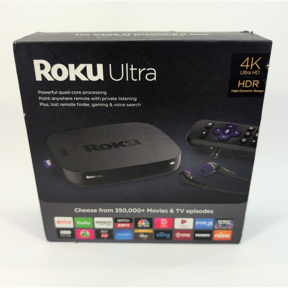 Roku Ultra 4K HDR Streaming Player Dolby Vision Atmos Voice Remote Pro